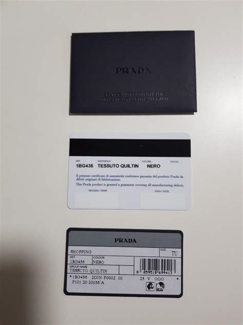 prada orginal|authenticity card prada.